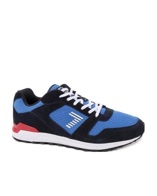 EA7 Blue Logo Lace Up Casual Sports Shoes for men