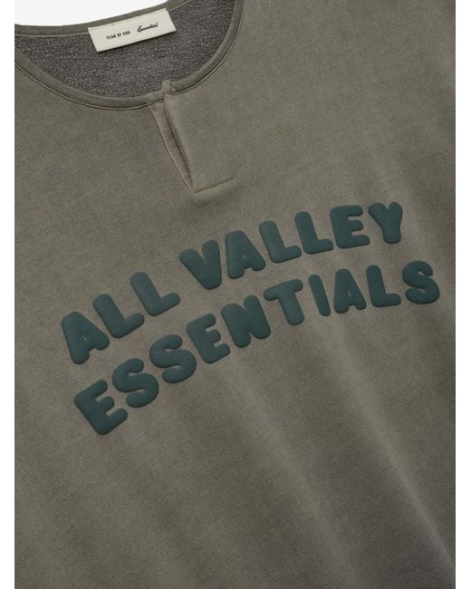 Fear Of God Gray 3/4 Henley Sweatshirt for men