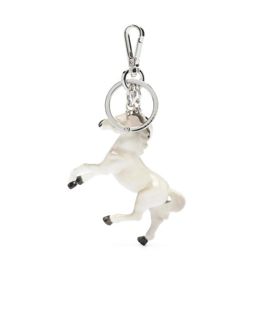 Stella McCartney White Horse Shaped Keychain