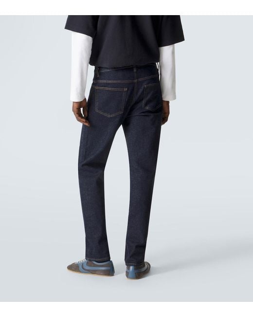FRAME Blue Mid-Rise Straight Jeans for men
