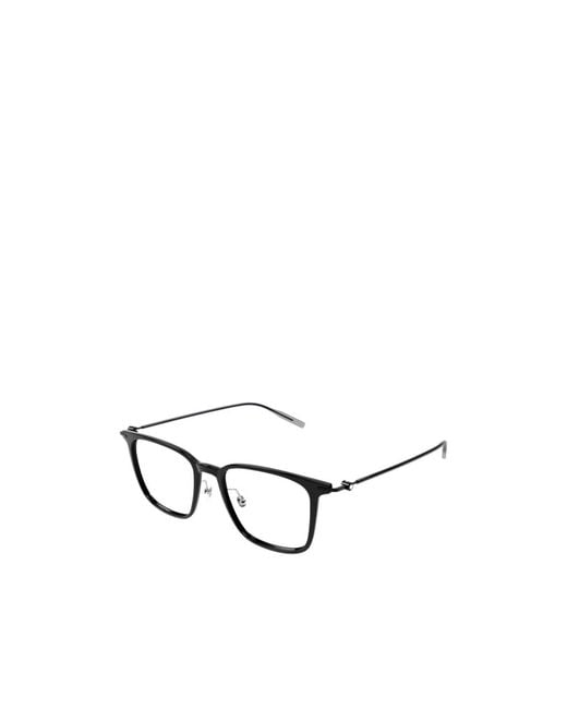 Montblanc White Eyewear Square Frame Glasses for men