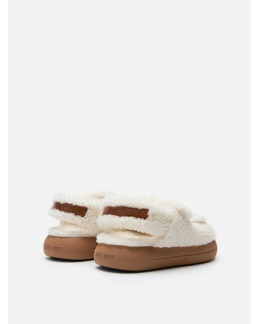 Moon Boot White Shearling Sandals