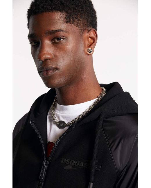 DSquared² Black Logo Printed Hooded Jacket for men