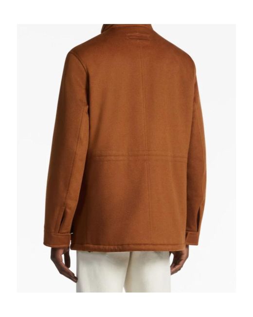 Zegna Brown Long-Sleeved Casual Jacket for men