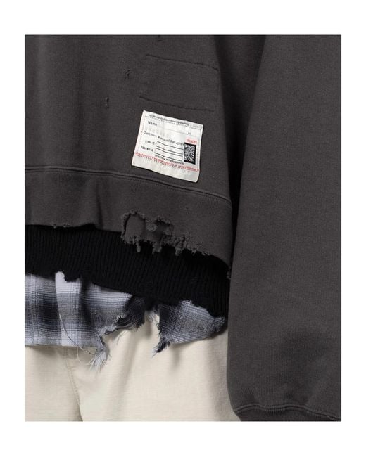 Maison Mihara Yasuhiro Black Layered Embroidery Sweatshirt for men
