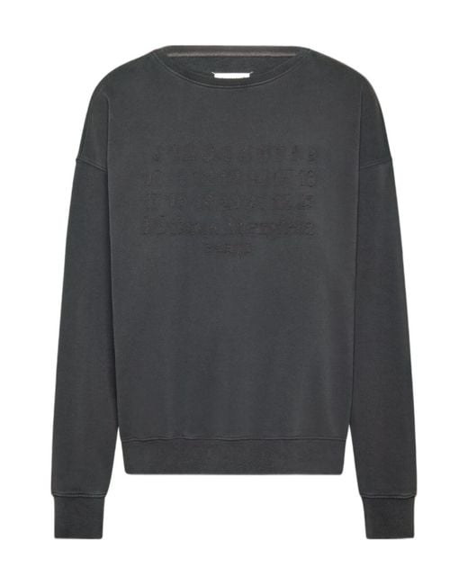 Maison Margiela Gray Numbers Motifed Crewneck Sweatshirt for men