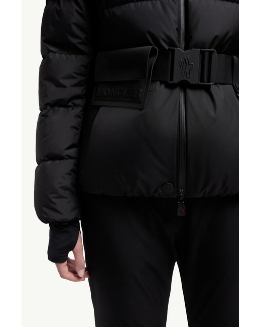 Moncler Black Grenoble Buckled Waist Padded Jacket