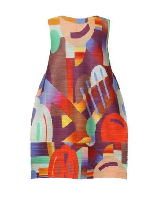 Pleats Please Issey Miyake Red Pleats Please Issey Miyake Playground Tunic