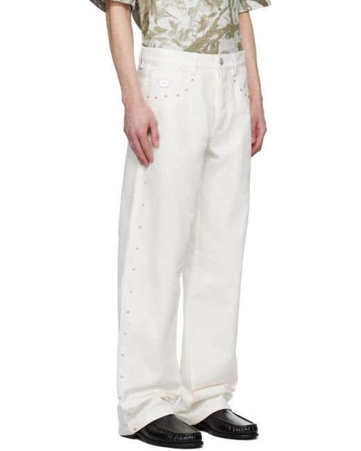M I S B H V Black Star Straight Leg Trousers for men