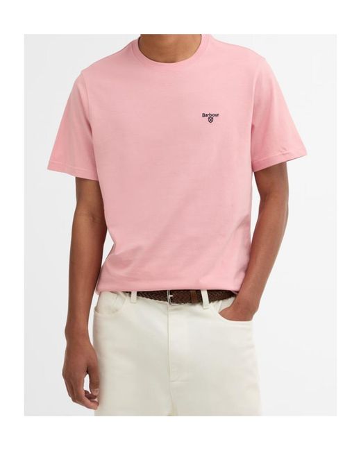 Barbour Pink Logo Short-Sleeved T-Shirt for men