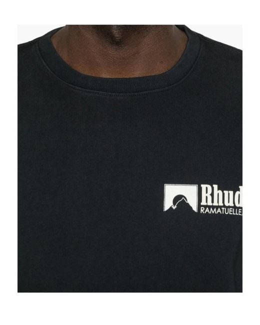 Rhude Black Ramatuelle Intl Racing T-Shirt for men