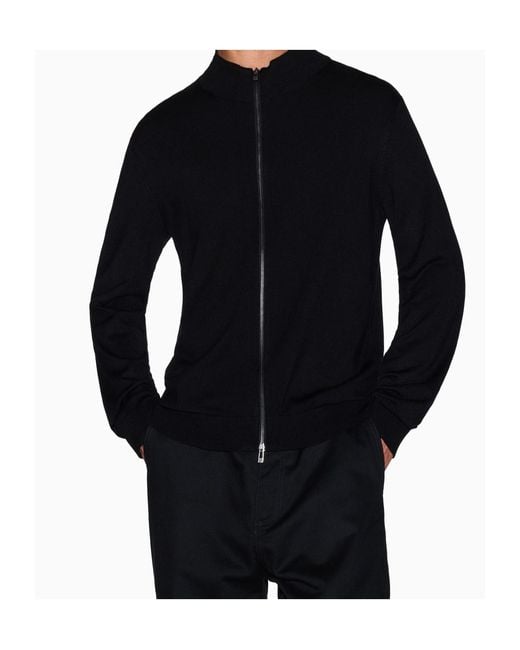ARMANI EXCHANGE Blue Zip-Up Cardigan for men