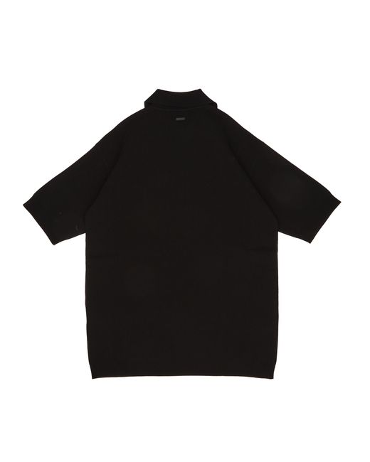 Max Mara Black Long Crepe Knitted Top