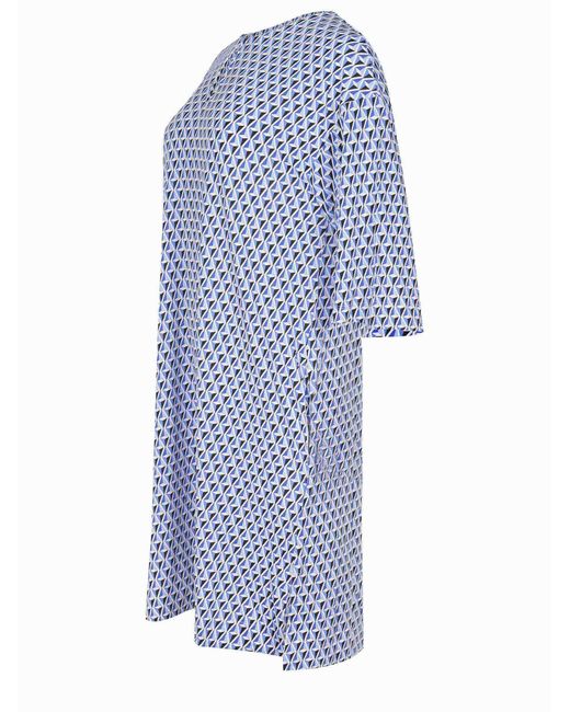 Max Mara Blue Carnet Printed Shift Dress