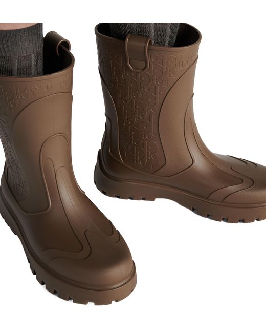 Dior Brown Garden Rain Boot for men