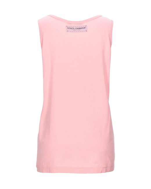 Dolce & Gabbana Pink Printed Sleeveless Tshirt