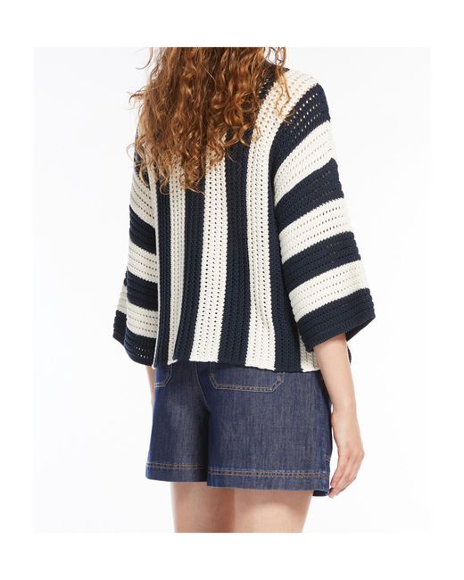 Weekend by Maxmara Blue Cotton Yarn Jumper