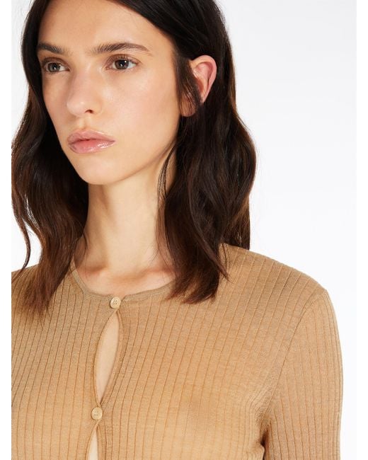Sportmax Natural Crewneck Long-Sleeved Jumpsuit