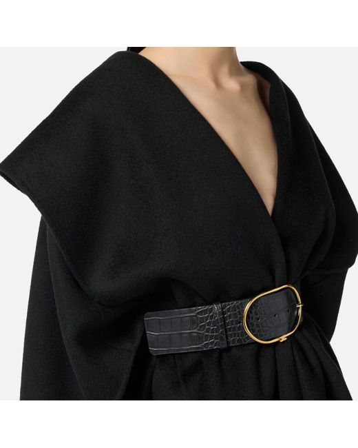 Elisabetta Franchi Black Belted Coat