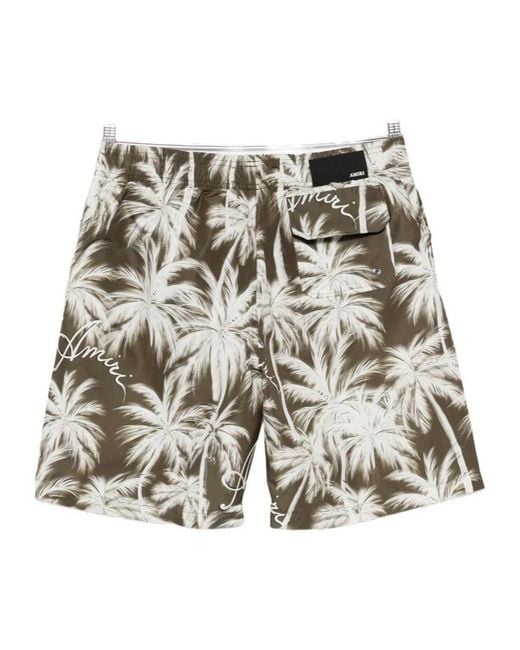 Amiri Natural Patterned Swim Trunks for men