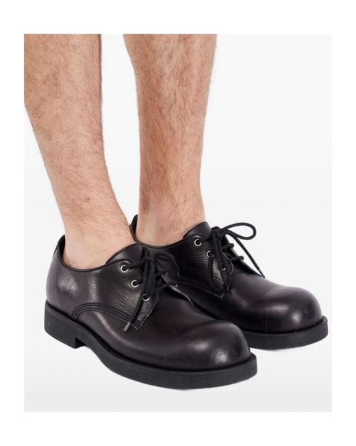 MM6 by Maison Margiela Black Eyelets Detail Lace-Up Derby Shoes for men