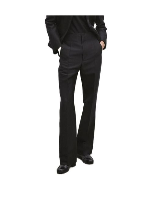 The Row Black Hector Straight-Leg Trousers