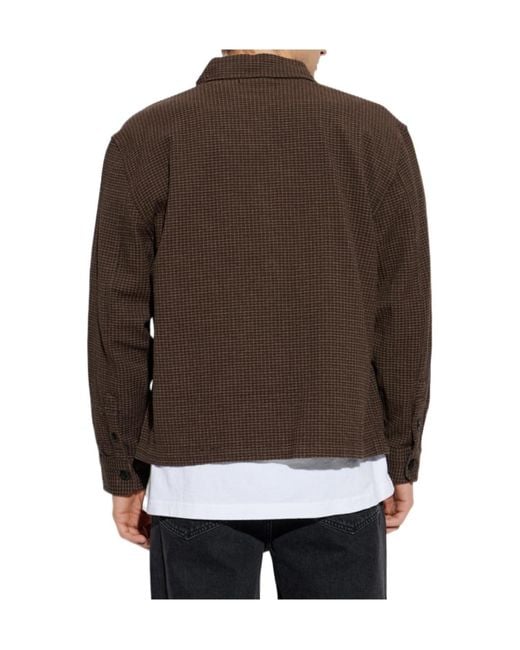 AllSaints Brown Kanda Checked Overshirt for men