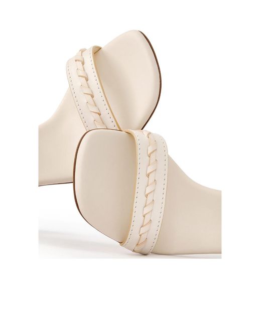 Zimmermann White Alchemy Woven-Strap Block-Heel Sandals