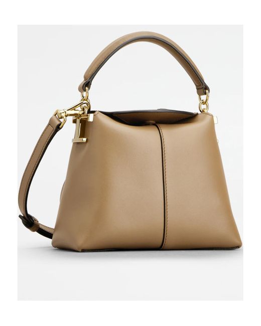 Tod's Natural T Case Mini Leather Tote Bag
