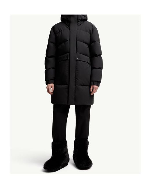 Moncler Black Avioth Hooded Long Down Jacket for men
