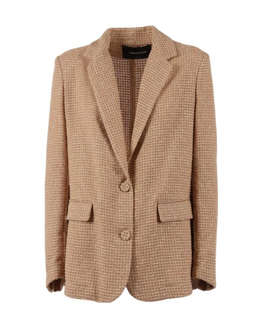 Fabiana Filippi Brown Sequin-Embellished Single-Breasted Jacket