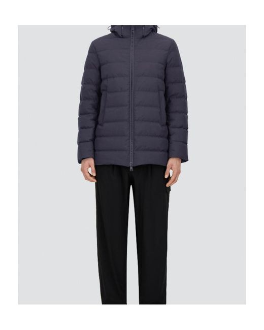 Herno Blue Hooded Padded Coat for men