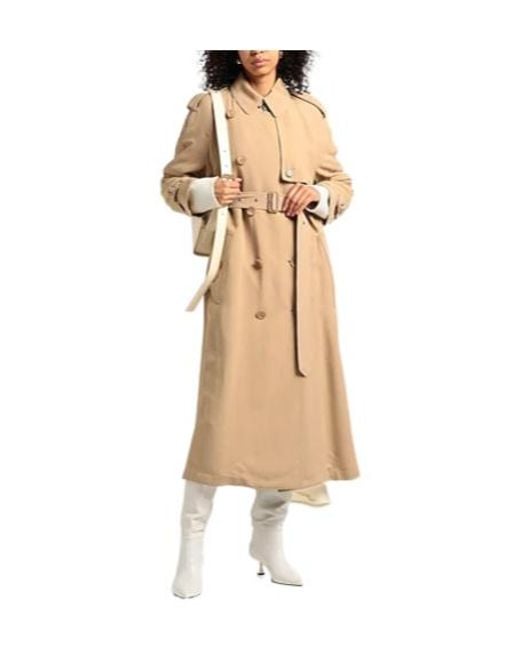 Burberry Natural Solid Color Long Trench Coat