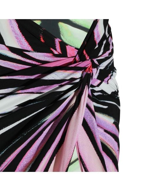 Roberto Cavalli Green Ruched Printed Skirt