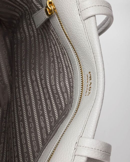 Prada Gray Large Leather Tote Bag