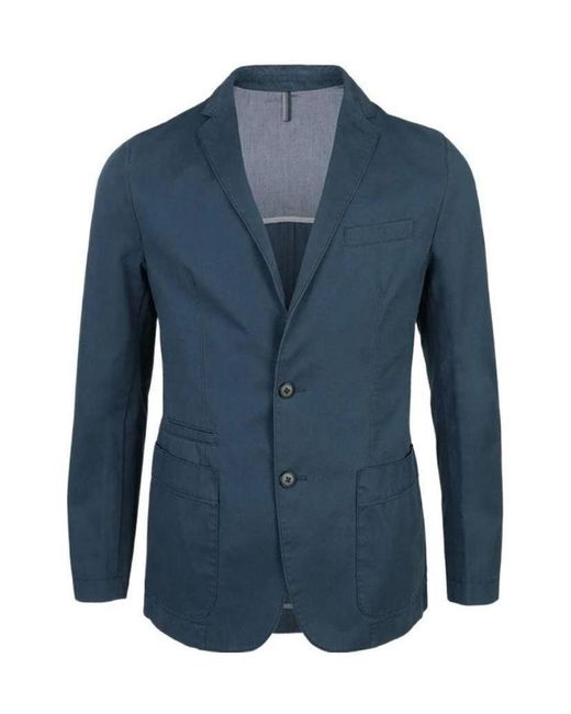 Boss Blue Single-Breasted Suit Jacket for men