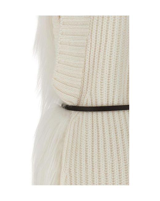 Fabiana Filippi White V-Neck Panelled Gilet