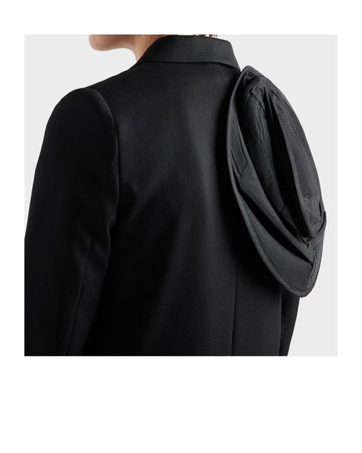 Prada Black Double-Breasted Wool Coat for men