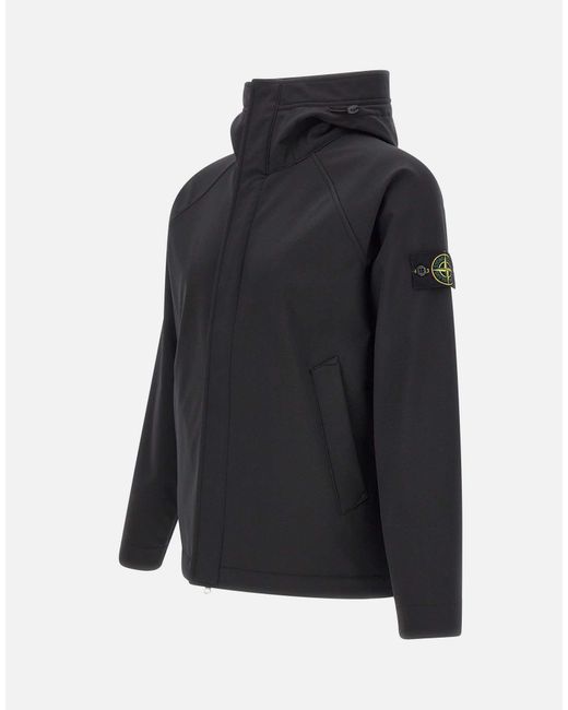 Stone Island Blue Logo Patch Hooded Parka for men