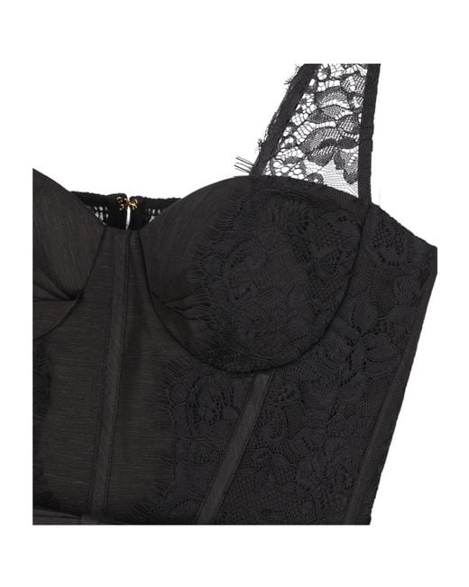 Zimmermann Black Lace Bustier Mini Dress