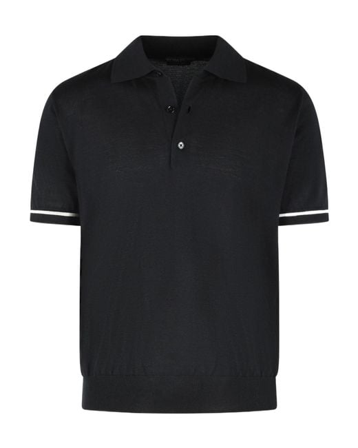 Tom Ford Black Short-Sleeved Knitted Polo Shirt for men