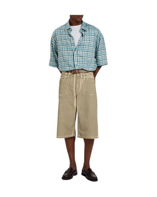 Acne Natural Two-Tone Denim Shorts for men