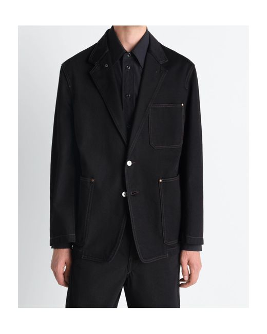 Lemaire Black Single-Breasted Blazer for men