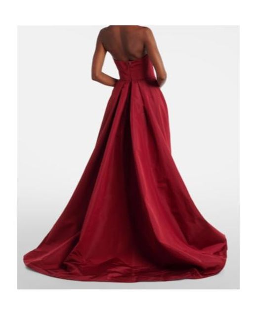 Monique Lhuillier Red Silk Faille Gown