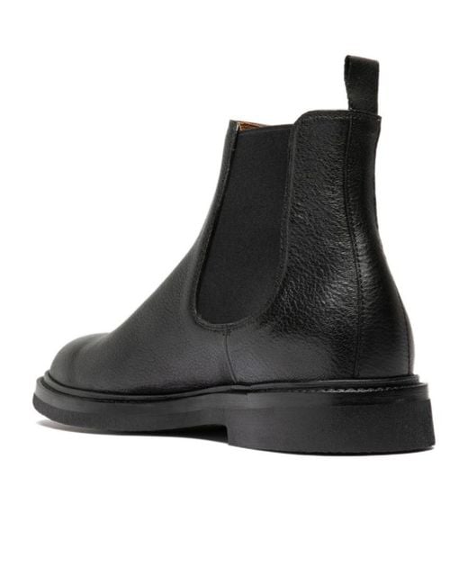 Officine Creative Black Dude Flexi Leather Chelsea Boots for men