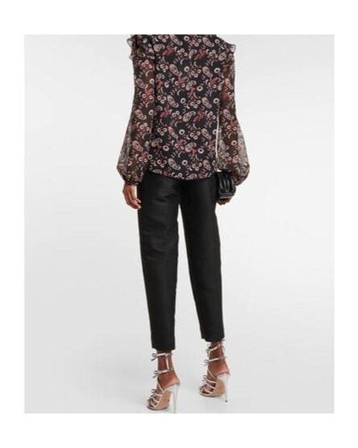 Giambattista Valli Brown Printed Silk Blouse