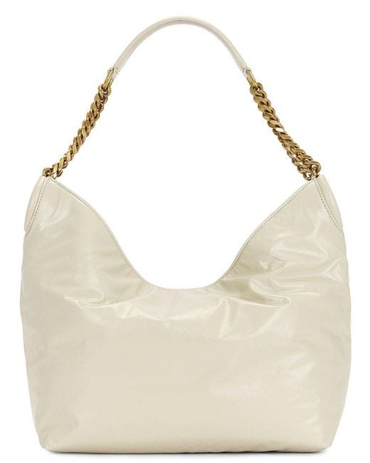 Saint Laurent White Small Cassandre Hobo Bag