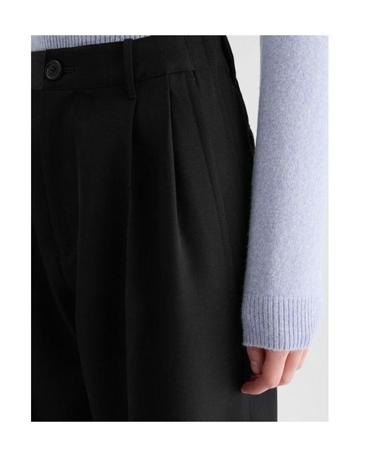 Jil Sander Black Pleated Gabardine Trousers