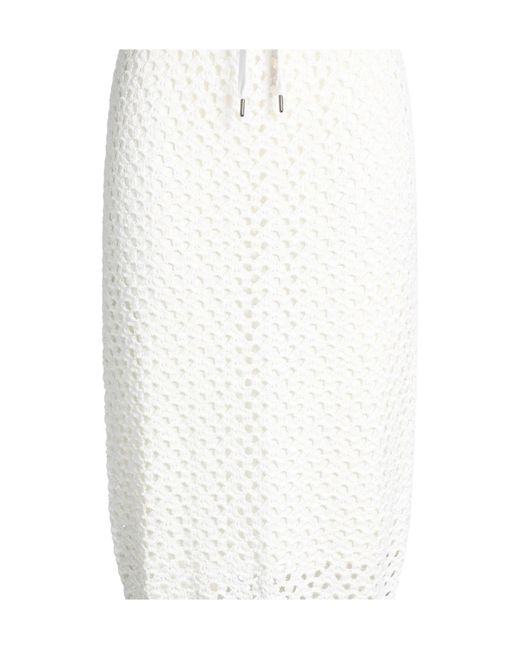 Brunello Cucinelli White Versatile Sequin Knit Midi Skirt