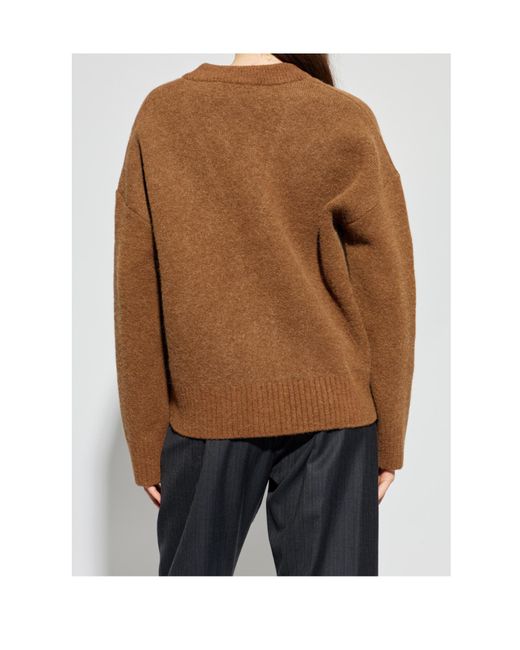AMI Brown Ami De Coeur Knitted Cardigan for men